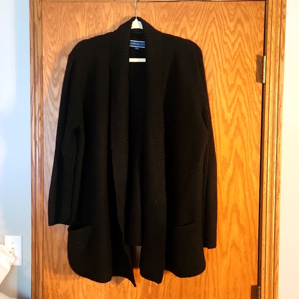 Women's Karen Scott black shawl cardigan, size XXL
